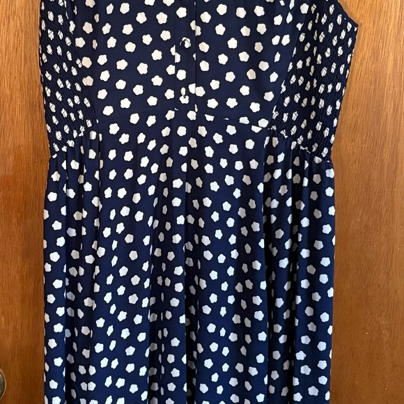 Kate Spade Navy and White Polka Dot Midi Dress - Picture 2 of 5